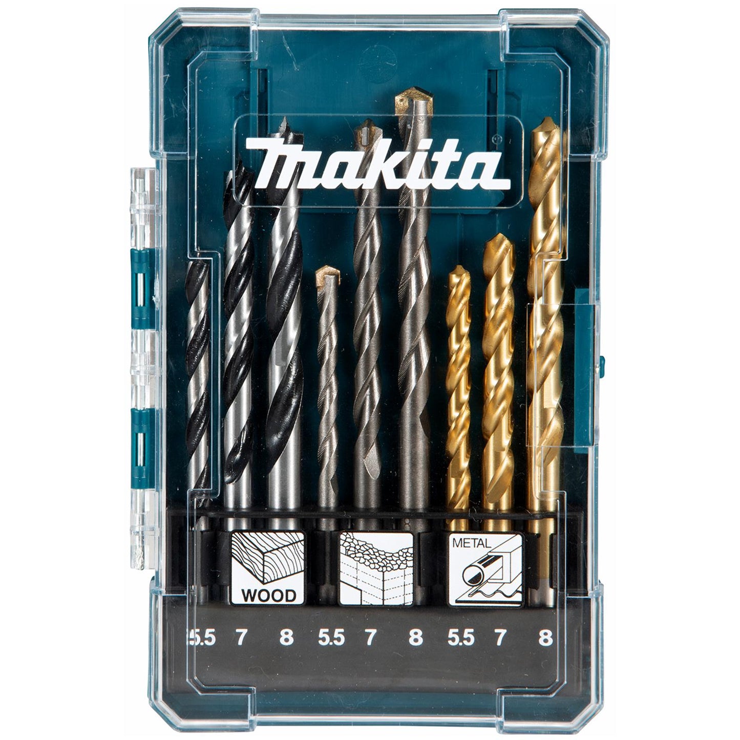 Makita 13-Piece Drill Bit Set – All-Purpose for Wood, Concrete & Metal