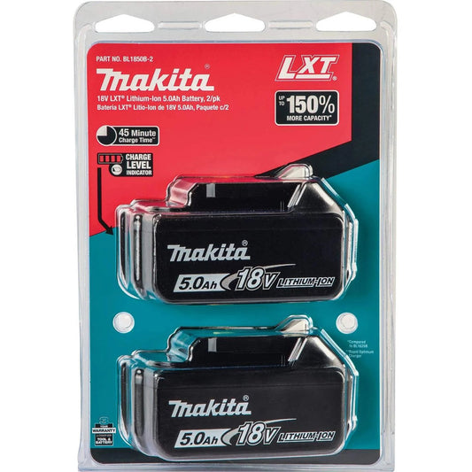 Makita 18V LXT 5.0Ah Battery Set – BL1850 (2-Pack, Black)