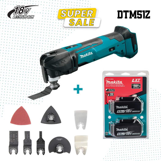 Makita DTM51ZJX3 Cordless 18V Multi-Tool – Heavy-Duty, Multi-Functional Design