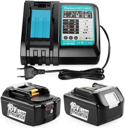 Makita 18V Battery & Rapid Charger Set – Includes Carry Case | Lightweight & Portable